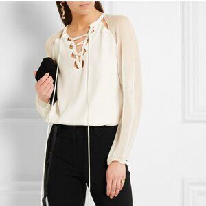 ALTUZARRA Benny Cutout Silk and Georgette Blouse